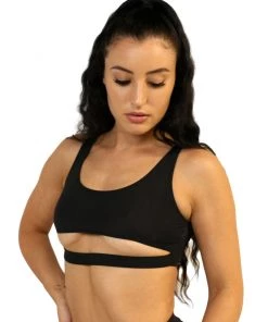 Shark Black Underboob Top