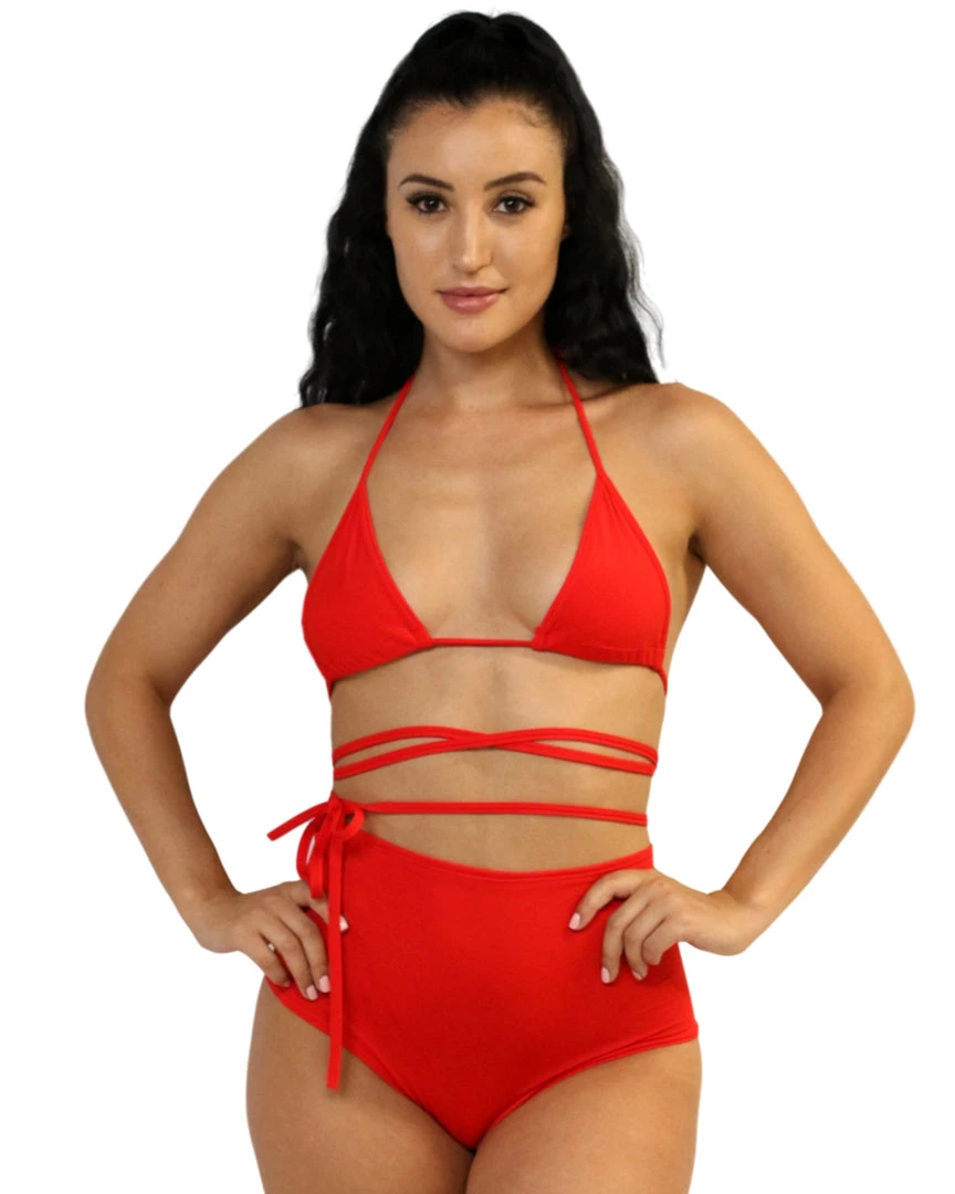 Shark Womens Red Rave Bikini Wrap Top 4 Shark Womens Red Rave Bikini Wrap Top
