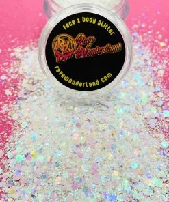 Xucai Accessories Iridescent White Chunky Glitter