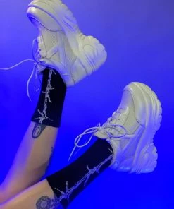 AE Cut Down The Middle Barbed Wire Socks