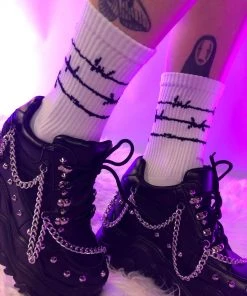 AE Do Not Enter Barbed Wire Socks Womens