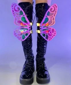 Neva Nude Reflective Butterfly Original Wingz Pair Shoe Attachment Accessories