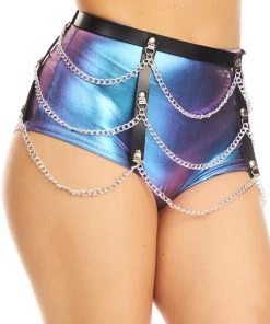 AE Womens Drippin' In Chains Faux Leather Chain Skirt