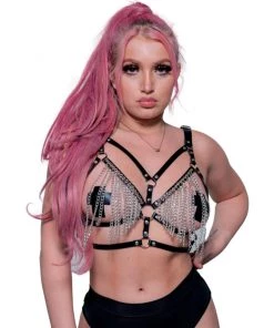 AE Eat Yr Heart Out Chain Fringe Harness Womens