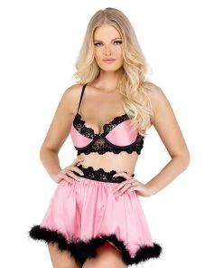 Roma Pretty In Pink 2pc Lingerie Set