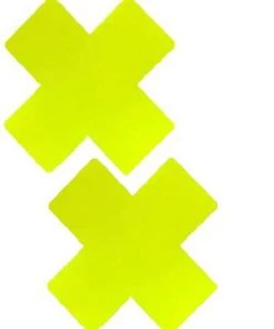 Neva Nude Womens Lemon Vinyl Yellow X Factor Blacklight Reactive Pasties