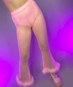 OhYes Fashion Butterfly Rainstorm Mesh Fur Bottoms New