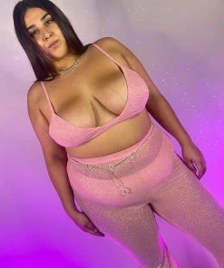 OhYes Fashion New Urban Nights Sparkle Mesh Flare Bottoms