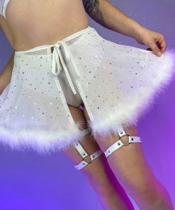 OhYes Fashion Bubble-icious Sheer Fur Skirt New