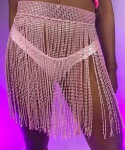 AE Baby Pink Bejeweled Cover Up Skirt