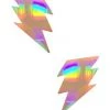 Neva Nude Accessories Bright Holographic Silver Lighting Bolt Pasties