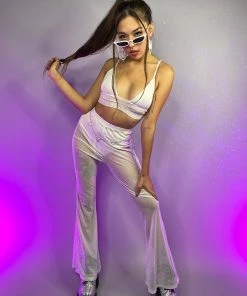 OhYes Fashion New Urban Nights Sparkle Mesh Flare Bottoms