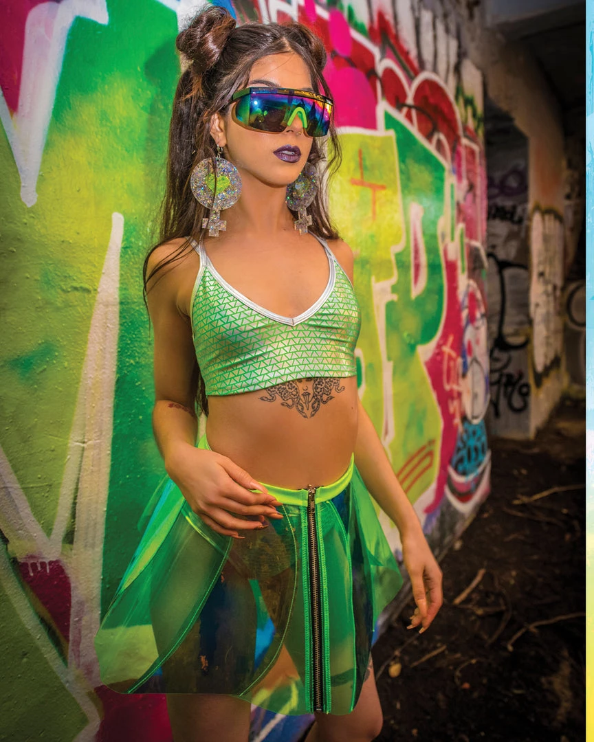 J. Valentine Holographic Pyramids Double Strap Tank Top 3 J. Valentine Holographic Pyramids Double Strap Tank Top