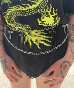 AE Accessories Silver Cross Charm Chain