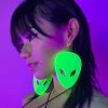 AE Not Alone Alien Head Neon Blacklight PVC Earrings New