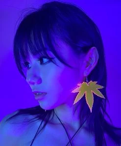 AE New Smoke Me Out Neon Blacklight PVC Earrings