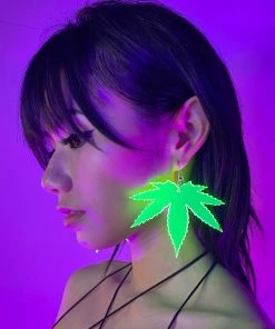 AE New Smoke Me Out Neon Blacklight PVC Earrings