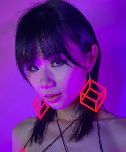 AE New Cubed In Neon PVC Earrings