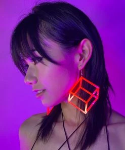 AE New Cubed In Neon PVC Earrings