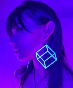 AE New Cubed In Neon PVC Earrings