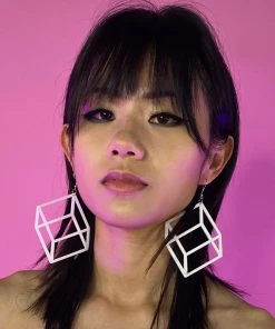 AE New Cubed In Neon PVC Earrings