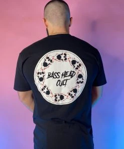 555stickers Mens Bass Head Cult Skull T