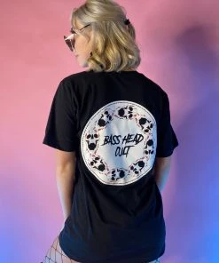 555stickers Mens Bass Head Cult Skull T