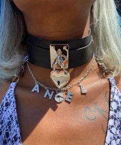 AE Womens Key To My Heart Faux Leather Choker
