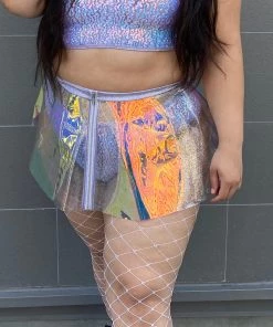 J. Valentine New Holographic PVC Pinwheel Skirt