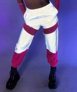 AE Pink Reflective Contrast Joggers