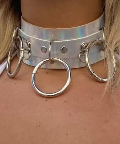 AE Lingerie Lead Me On Holographic Choker & Leash 2pc Set