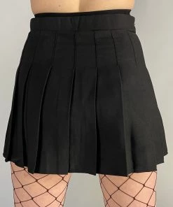 AE Basic Black Pleated Skirt Womens