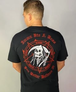 555stickers Mens Imma Die A Boss Red Skeleton T