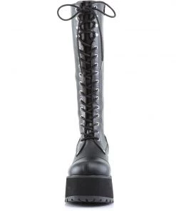 Pleasers Demonia Platform Knee Boot With Full Inner Side Zipper