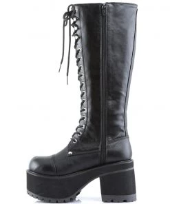 Pleasers Demonia Platform Knee Boot With Full Inner Side Zipper 6 Pleasers Demonia Platform Knee Boot With Full Inner Side Zipper