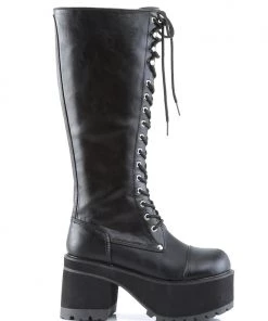 Pleasers Demonia Platform Knee Boot With Full Inner Side Zipper