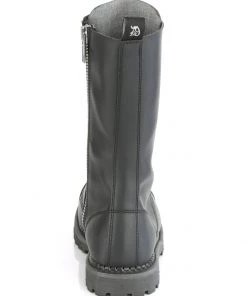 Pleasers Mens Demonia Black Unisex Mid-Calf Steel Toe Boot 7 Pleasers Mens Demonia Black Unisex Mid-Calf Steel Toe Boot