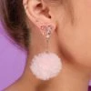 AE In Love With You Fuzzy Puff Heart Earrings
