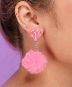 AE In Love With You Fuzzy Puff Heart Earrings 8 AE In Love With You Fuzzy Puff Heart Earrings