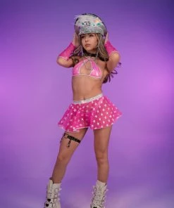 Roma Pink Cosmic Stardust Bikini Tie Top