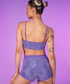 Hot And Delicious New Violet Ice 2pc Rhinestone Set