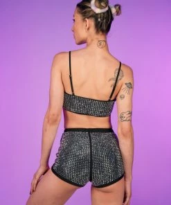 Hot And Delicious New Black Ice 2pc Rhinestone Set