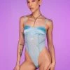 Hot And Delicious Baby Blue Getaway Mesh Bodysuit