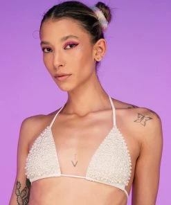 Hot And Delicious Ivory Pearl Bikini Top