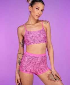 Hot And Delicious Pink Ice 2pc Rhinestone Set