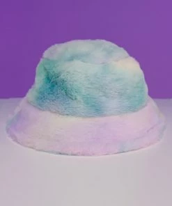 AE Tie Dye Plush Furry Bucket Hat Womens