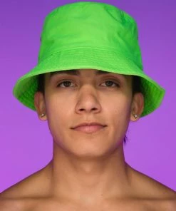 AE Womens Vacay Mode Neon Bucket Hat