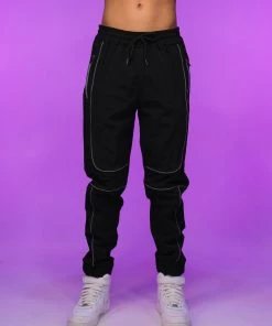 AE Womens Black Reflective Joggers
