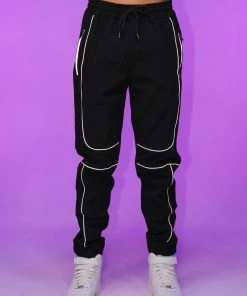 AE Womens Black Reflective Joggers