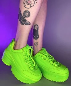 Berness Shoes Neon Green Walkin' On A Dream Sneakers Womens